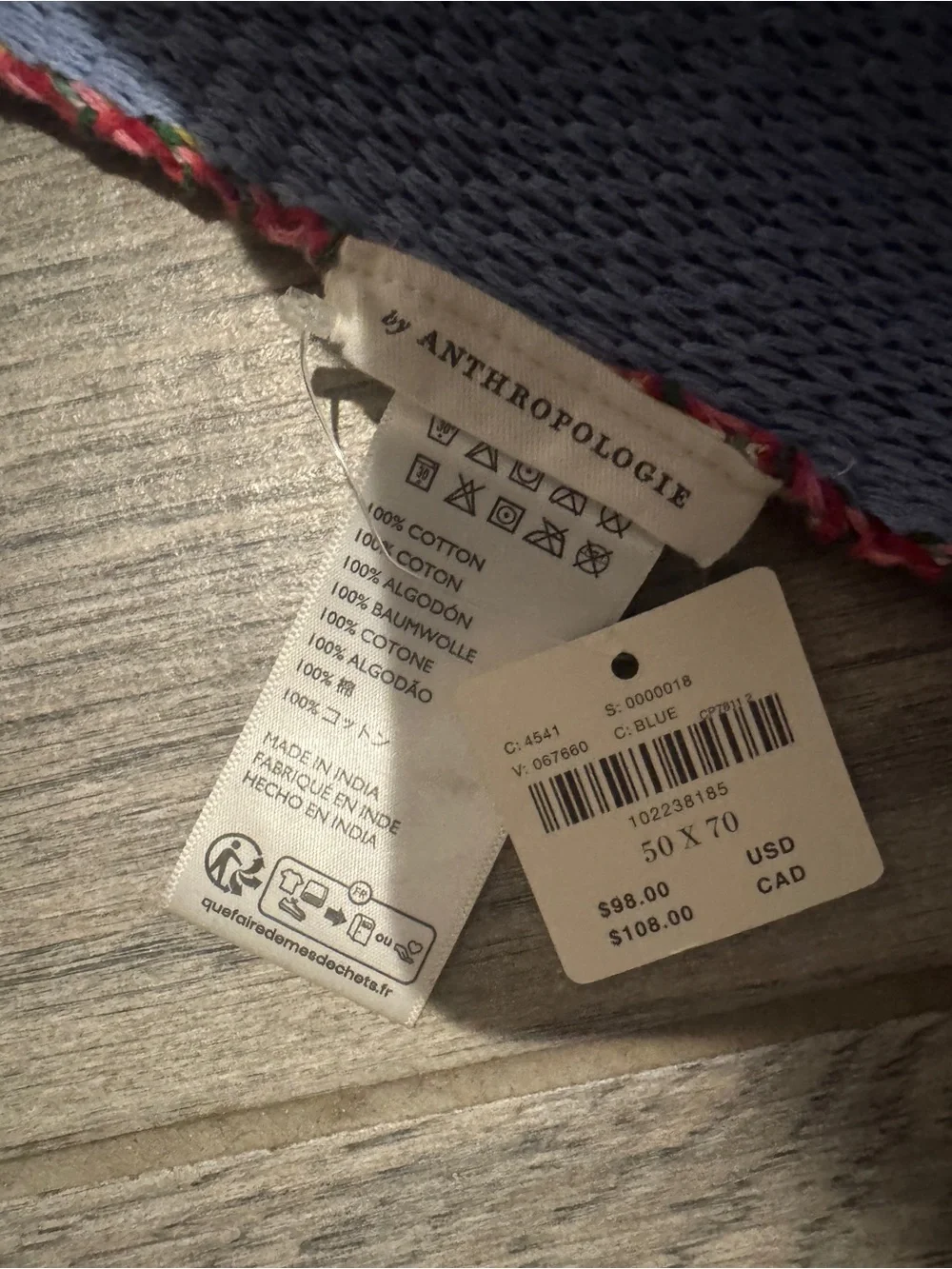 NEW Anthropologie Cotton Sweater Knit Floral Throw Blanket, 50 x 70” 🌹❤️